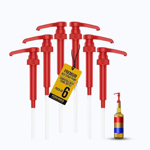 Syrup Pumps- Compatible with Torani and Davinci Bottles (25.4 oz-750ml) (Set of 6, White) in Saudi Arabia