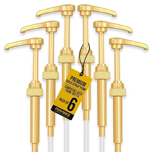 Syrup Pumps- Compatible with Torani and Davinci Bottles (25.4 oz-750ml) (Set of 6, White) in Saudi Arabia