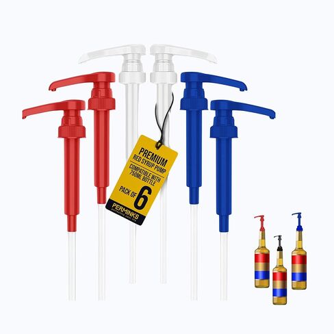 Syrup Pumps- Compatible with Torani and Davinci Bottles (25.4 oz-750ml) (Set of 6, White) in Saudi Arabia