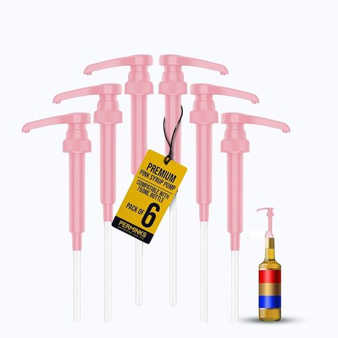 Syrup Pumps- Compatible with Torani and Davinci Bottles (25.4 oz-750ml) (Set of 6, White) in Saudi Arabia