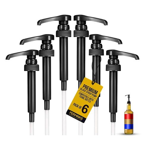 Syrup Pumps- Compatible with Torani and Davinci Bottles (25.4 oz-750ml) (Set of 6, White) in Saudi Arabia