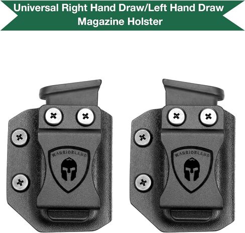 حافظة مجلة WARRIORLAND IWB/OWB، اختيارية مناسبة لـ Glock 43X MOS/ 43X/ 43، 1911 .45ACP، M&P Shield 9mm/.40 Single Stack Mag، Adj. الاحتفاظ وعدم القدرة، حامل ماج للسحب الأيمن/الأيسر in Kuwait