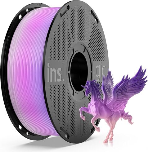 Inslogic Rainbow PLA Filament 1.75mm, Multicolor Gradient 3D Printer Filament +/- 0.02mm, 1kg(2.2lbs), Neatly Wound Rainbow Filament(Purple to Pink Gradient) in Saudi Arabia