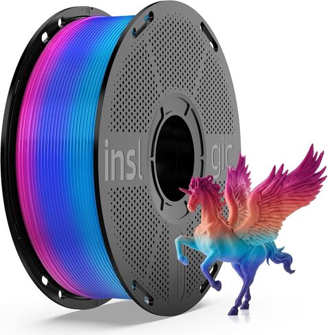 Inslogic Rainbow PLA Filament 1.75mm, Multicolor Gradient 3D Printer Filament +/- 0.02mm, 1kg(2.2lbs), Neatly Wound Rainbow Filament(Purple to Pink Gradient) in Saudi Arabia