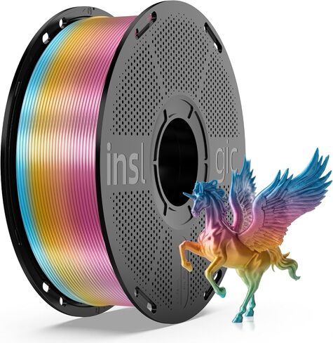 Inslogic Rainbow PLA Filament 1.75mm, Multicolor Gradient 3D Printer Filament +/- 0.02mm, 1kg(2.2lbs), Neatly Wound Rainbow Filament(Purple to Pink Gradient) in Saudi Arabia