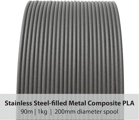 Protopasta Stainless Steel Filled PLA 3D Printer Filament | ProtoPlant Metal-Filled PLA Plastic Printer Filament with 60% Steel | Polish & Patina Friendly Metal Composite Filament | 1kg Metallic Spool in Saudi Arabia