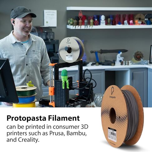 Protopasta Stainless Steel Filled PLA 3D Printer Filament | ProtoPlant Metal-Filled PLA Plastic Printer Filament with 60% Steel | Polish & Patina Friendly Metal Composite Filament | 1kg Metallic Spool in Saudi Arabia