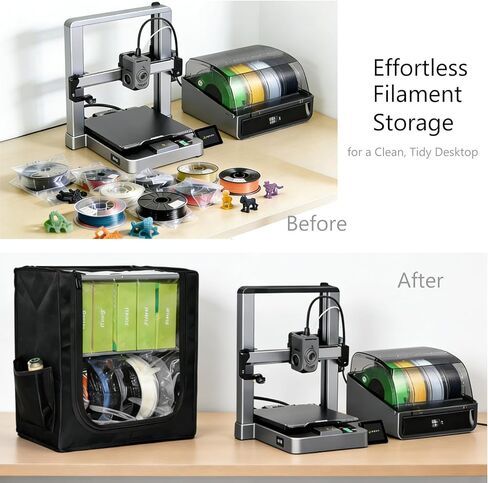 3D Printer Filament Rack - 2 Tiers Metal Filament Storage with Cloth Cover,Moisture Proof Storage Organizer for PLA, PETG, ABS - Space Saving Spool Stand with Ziplock Vacuum Storage Bags in Saudi Arabia