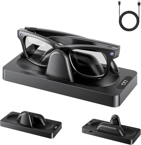 قاعدة شحن لنظارات Ray-Ban Meta الذكية، محطة شحن OLCLSS لـ Wayfarer/Headliner/Skyler، حامل شاحن لنظارات Ray-Ban Meta الذكية، قاعدة ثابتة غير قابلة للانزلاق، مؤشر LED in Saudi Arabia
