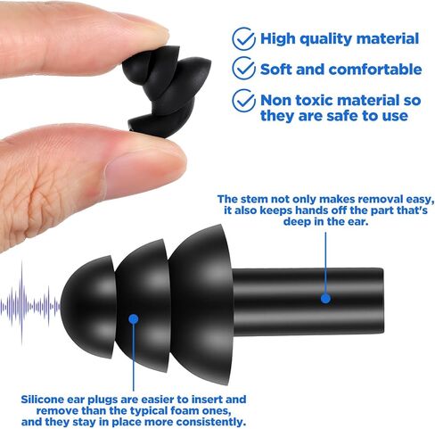 200 Pairs Silicone Ear Plugs Reusable Waterproof EarPlugs Sleeping Noise Cancelling Soft Foam Ear Plugs Hearing Protection for Swimming, Concerts, Shooting, Travel, and Construction in Saudi Arabia