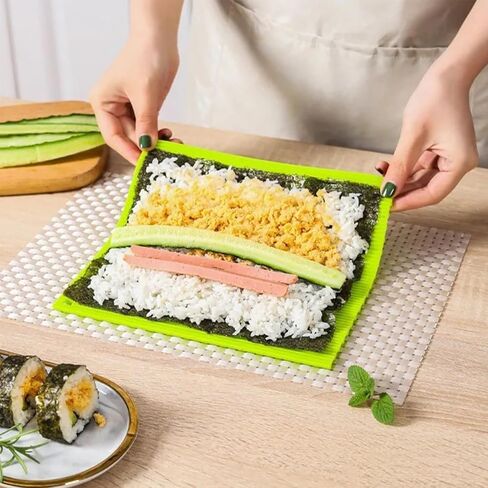 Sushi Making Kit, Premium Silicone Sushi Mat Sushi Rolling Mat for Beginner Sushi Kids 8.6 x 7.8 Inch in Saudi Arabia