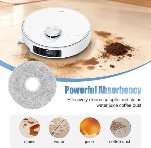 6 قطع استبدال وسادات ممسحة P10 Pro/ P50 Pro لـ Mova V50 Ultra/P50 Pro Ultra/P10 Ultra/P10 Pro Ultra Robot Vacuum Cleaner - أقمشة تنظيف من الألياف الدقيقة قابلة للغسل وقابلة لإعادة الاستخدام in Kuwait