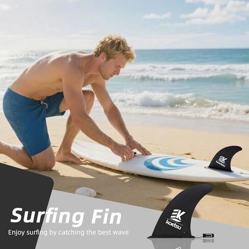 استبدال زعانف لوح التجديف العالمي مقاس 9 بوصة، زعنفة مركزية متينة من مادة PVC سريعة التحرير لـ SUP القابلة للنفخ، وألواح ركوب الأمواج، وقوارب الكاياك، والألواح الطويلة - ثبات معزز، وتتبع، وتركيب بدون أدوات (أسود) in Kuwait