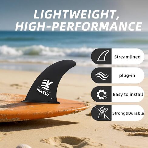 استبدال زعانف لوح التجديف العالمي مقاس 9 بوصة، زعنفة مركزية متينة من مادة PVC سريعة التحرير لـ SUP القابلة للنفخ، وألواح ركوب الأمواج، وقوارب الكاياك، والألواح الطويلة - ثبات معزز، وتتبع، وتركيب بدون أدوات (أسود) in Kuwait