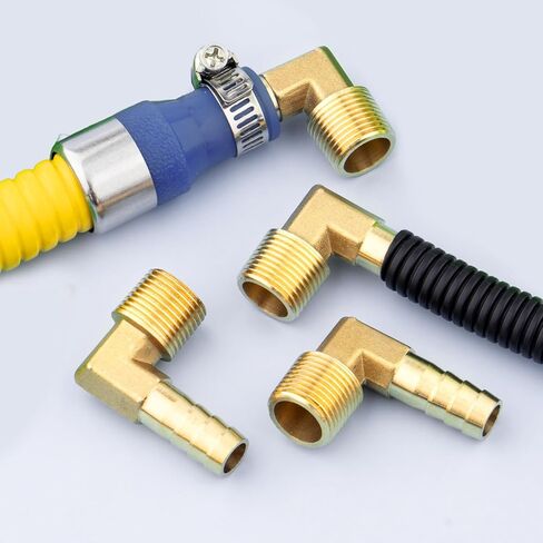 4 قطع خرطوم نحاسي مع كوع 90 درجة، 3/8 بوصة × 3/8 بوصة أنبوب خيط ذكر NPT، وصلات محول وصلات خرطوم مقاومة للحرارة للمياه والغاز والوقود in Kuwait