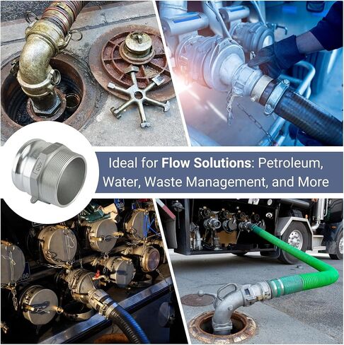 1PCS 4" Lightweight Camlock Fittings Type F - A380 Permanent Mold Aluminum, Cam Lock Corrosion-Resistant Adapter & Male NPT for Water/Oil Flow Systems in Saudi Arabia