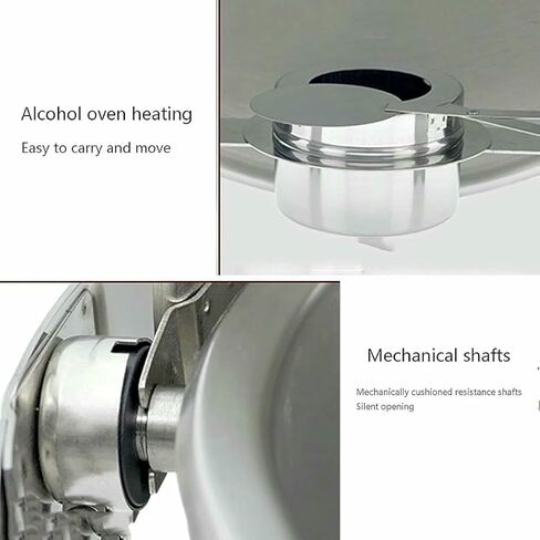 Food Heater for Buffet Service: Isolated Food Dish, Food Isolated Buffet, Stainless Steel Plate with Glass, Hot Pot Set, Heater ~/ in Saudi Arabia