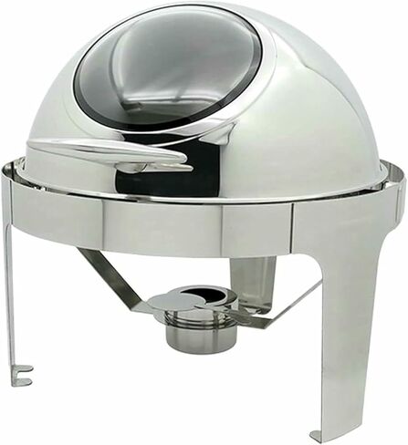 Food Heater for Buffet Service: Isolated Food Dish, Food Isolated Buffet, Stainless Steel Plate with Glass, Hot Pot Set, Heater ~/ in Saudi Arabia