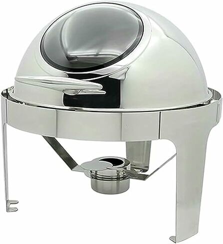 Food Heater for Buffet Service: Isolated Food Dish, Food Isolated Buffet, Stainless Steel Plate with Glass, Hot Pot Set, Heater ~/ in Saudi Arabia