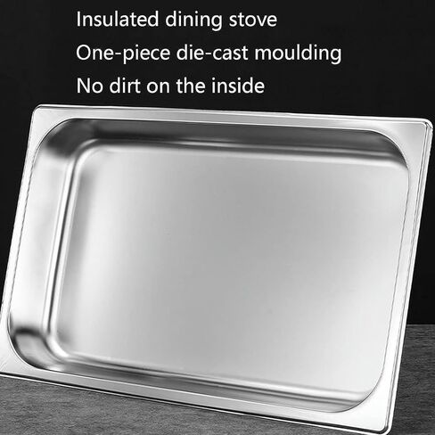 Stainless Steel Buffet Hot Plate - Has Lid Stainless Steel Heating Tray, Hot Pot Buffet Set, Food Heater with Solid Steel Lid and Holder Wedding Party Catering,Single Compartm in Saudi Arabia