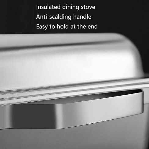Stainless Steel Buffet Hot Plate - Has Lid Stainless Steel Heating Tray, Hot Pot Buffet Set, Food Heater with Solid Steel Lid and Holder Wedding Party Catering,Single Compartm in Saudi Arabia