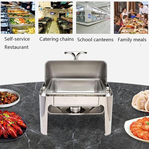 Dining Food Heater - Stainless Steel Hot Pot Buffet Set with Glass Viewing Lid and Built-in Lid Holder, Round Food Warm Plate for Parties, Dinner Parties and Di,Stainless Stee in Saudi Arabia