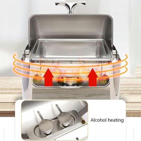 Dining Food Heater - Stainless Steel Hot Pot Buffet Set with Glass Viewing Lid and Built-in Lid Holder, Round Food Warm Plate for Parties, Dinner Parties and Di,Stainless Stee in Saudi Arabia