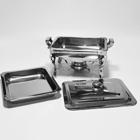 Stainless Steel Buffet Hot Plate - Stainless Steel Hot Pot Buffet Set, Food Warming Catering, Food Heater with Solid Steel Lid and Holder for Wedding Party Cat,Stainless Steel in Saudi Arabia