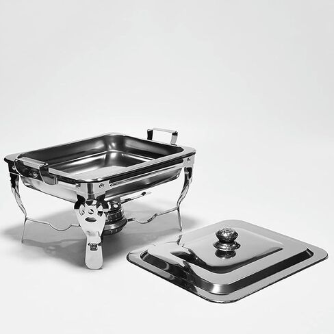 Stainless Steel Buffet Hot Plate - Stainless Steel Hot Pot Buffet Set, Food Warming Catering, Food Heater with Solid Steel Lid and Holder for Wedding Party Cat,Stainless Steel in Saudi Arabia