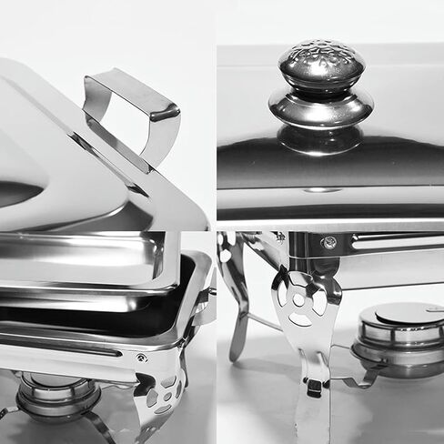 Stainless Steel Buffet Hot Plate - Stainless Steel Hot Pot Buffet Set, Food Warming Catering, Food Heater with Solid Steel Lid and Holder for Wedding Party Cat,Stainless Steel in Saudi Arabia