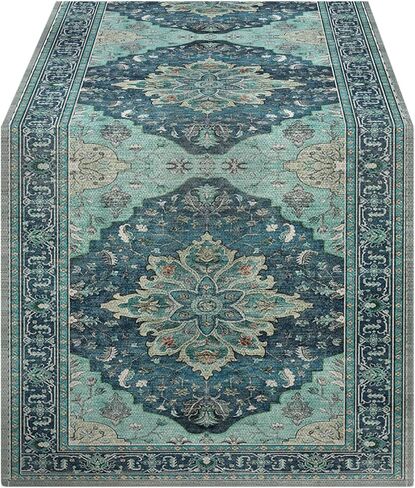 OYIMUA Boho نمط الأزهار الصيف الجدول عداء 72 بوصة طويلة البط البري والأزرق العدائين للطاولات ريفي ربيع الخريف ديكورات للمنزل داخلي وخارجي ديكور الحفلات in Saudi Arabia