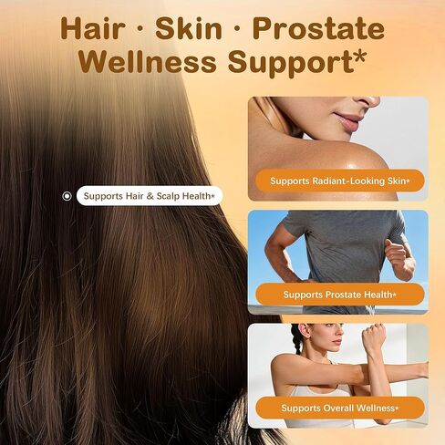 Pumpkin Seed Oil 10,000mg Extract 500mg Active | 300 Softgels | Saw Palmetto, Flaxseed Oil, Black Cumin Seed Oil & Biotin | Cold Pressed, Supports Hair & Prostate Wellness, Non-GMO, Gluten-Free in Kuwait