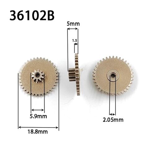 الصلب الثقيلة المحرك ترس والعتاد 36102B قالب مزدوج والعتاد 36T + 10T 1 قطعة 36 الأسنان 0.5 متر 10 الأسنان حفرة 2 مللي متر فضفاضة تناسب المعادن ترس لعبة روبوت لتقوم بها بنفسك نموذج in Saudi Arabia
