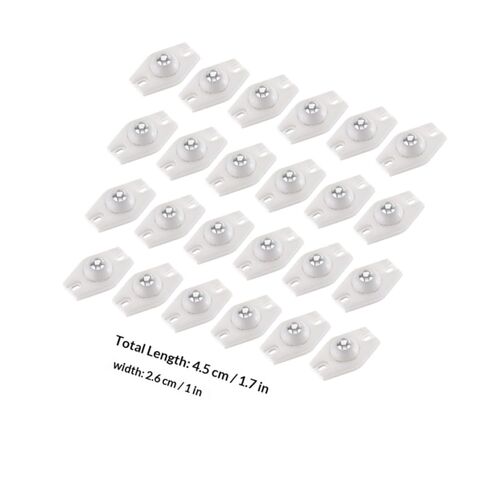 NUOBESTY 24pcs White Adhesive Mini Swivel Wheels for Storage Box Furniture Trash Can, Self-Adhesive Caster Rollers with Ball Bearings, Portable Support Pulley for Household Use in Saudi Arabia