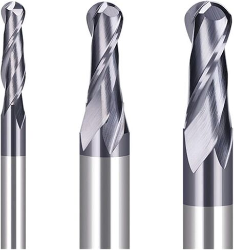 1 قطعة 2 المزامير الكرة الأنف نهاية مطحنة 6.35 مللي متر 12.7 مللي متر عرقوب الكرة الأنف كربيد نهاية مطحنة CNC القاطع بت التوجيه دوامة طحن أداة ل النجارة in Kuwait