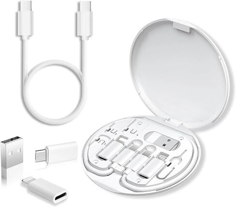 Multi USB Charging Adapter Cable Kit,USB C to iOS Device Adapter Box,Conversion Set A & Type C to Male Micro/Type C/iOS Device,Data Transfer,Card Storage,Tray Eject Pin,Pink in Saudi Arabia