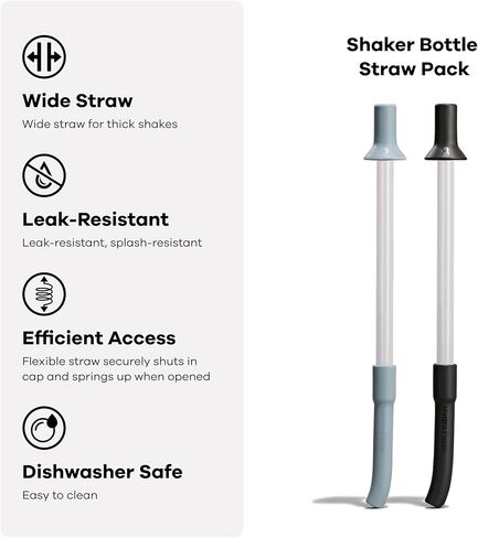ملحق غطاء زجاجة من القش من Hydro Flask Shaker - غطاء من القش لزجاجة الصالة الرياضية باللون الأسود والرمادي الصخري in Saudi Arabia