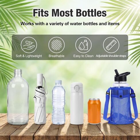 2 PCS Water Bottle Holder with Strap, Nylon Water Bottle Carrier for Walking Hiking Camping Travel, Portable Adjustable Bottles Bag Sling with Pocket in Saudi Arabia