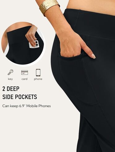 DLOODA High Waist Yoga Pants Athletic Workout Leggings with Pockets XX-Large in Kuwait