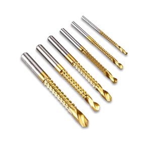 6 قطعة مجموعة لقمة مثقاب مسننة HSS مثقاب معدني تويست قطع الحفر أدوات الشق لقم النجارة in Kuwait