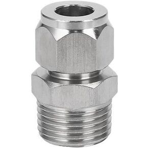 Stainless Steel Sleeve Joint Straight Through Middle Pipe Copper Variable Diameter 1Pcs(卡套直通PU16) in Kuwait