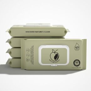 Nature’s Wipes – Plant-Based Flushable Wet Wipes for Adults, Hypoallergenic & Alcohol-Free – Extra Soft, Biodegradable, Septic Safe & Travel-Friendly – Resealable Pack (5 Packs, 50 Each) in Saudi Arabia
