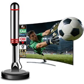 هوائي تلفزيون للتلفزيون الذكي الداخلي، هوائي HDTV رقمي بقاعدة مغناطيسية، معزز إشارة 4K 1080p طويل المدى بزاوية 360 درجة، هوائي تلفزيون داخلي لاستقبال القنوات المحلية طويل المدى (5.3 بوصة) in Kuwait