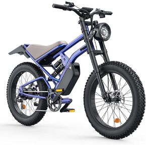 35 MPH Electric Bike for Adults, 3000W Peak Power Electric Motorcycle, 24" Fat Tire Electric Mountain Bike, 48V 20.8Ah Battery, All Terrain Ebike for Mountains, Beach, Snow, Sand in Saudi Arabia