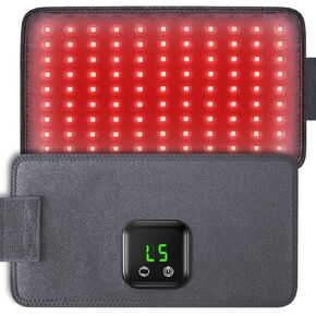 العلاج بالضوء الأحمر بالأشعة تحت الحمراء للجسم: وسادة العلاج بالضوء اللاسلكي القابلة لإعادة الشحن بقدرة 5000 مللي أمبير في الساعة لتخفيف الظهر والركبة واليد والكتف، 660 نانومتر 850 نانومتر العلاج بالضوء الأحمر حزام لف خفيف للتدفئة هدية للنساء والرجال in Kuwait