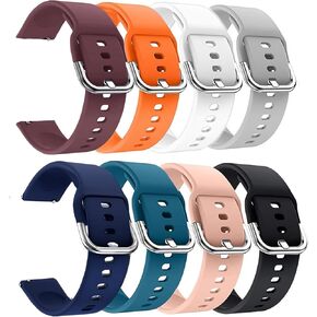 8-Pack Silicone Bands for Amazfit Active 3 Premium/ Garmin Forerunner 165/55/245/645/570 42mm Smart Watch, Soft Comfortable Breathable Sport Strap for Vivoactive 6/5/3/3 Music & Venu Sq 2 Men and Women in Kuwait