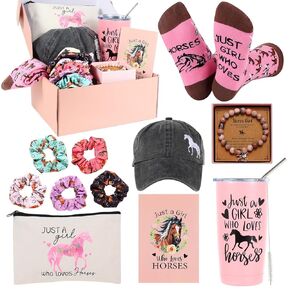 Horse Lover Gifts: Cool Stuff for Women & Men - Horse Tumbler, Makeup Bag, Baseball Hat, Bracelet, Hair Band, Socks, Card for Birthday & Christmas in Saudi Arabia