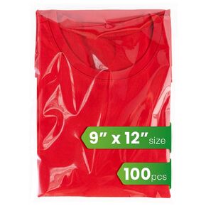 Self Sealing Cellophane Bags 9x12 Inch – 100 Count T Shirt Bags – Clear Bags For Packaging in Saudi Arabia