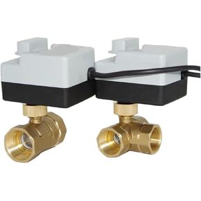 1 قطعة مع مشغل صمام كروي يدوي تيار متردد 220 فولت ثلاثة أسلاك اتجاهين اتجاهين خيط داخلي ثلاثي الاتجاه 3 اتجاهات DN15 DN20 DN25 DN40(1"، 220 فولت_2 طريقة) in Kuwait