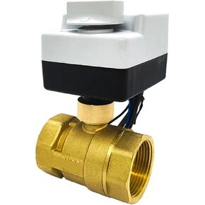 1-1/4 "صمام كروي نحاسي ثلاثي الأسلاك ثنائي التحكم اتجاهين المحرك لولبة داخلية مع مفتاح يدوي AC220V in Kuwait